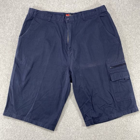 Jon Lauren Mens Shorts 38 x 12 Blue Cargo Hiking Golf Distressed Utility Pockets - Picture 1 of 11